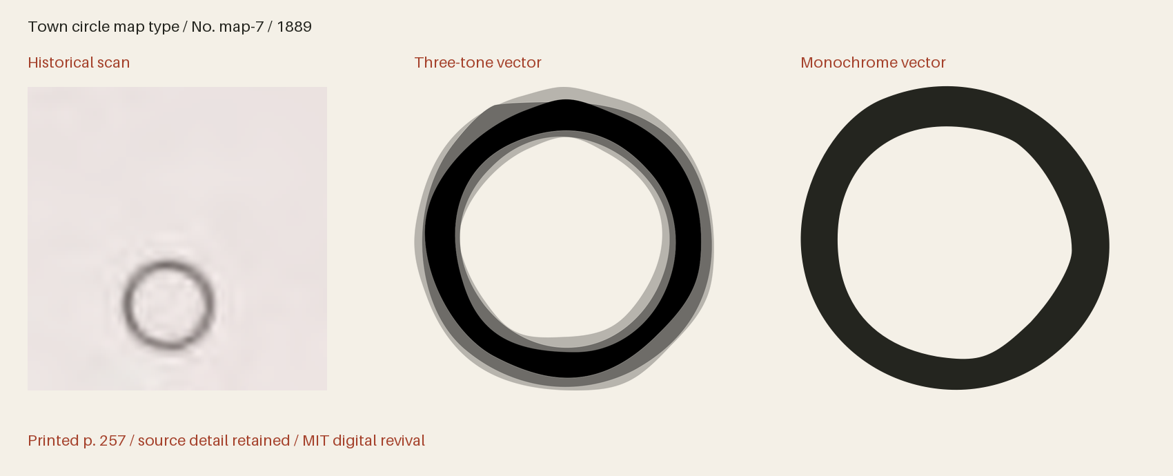 Historical scan beside the three-tone and monochrome vector revivals