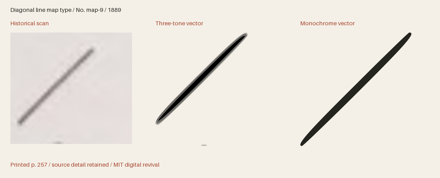 Historical scan beside the three-tone and monochrome vector revivals