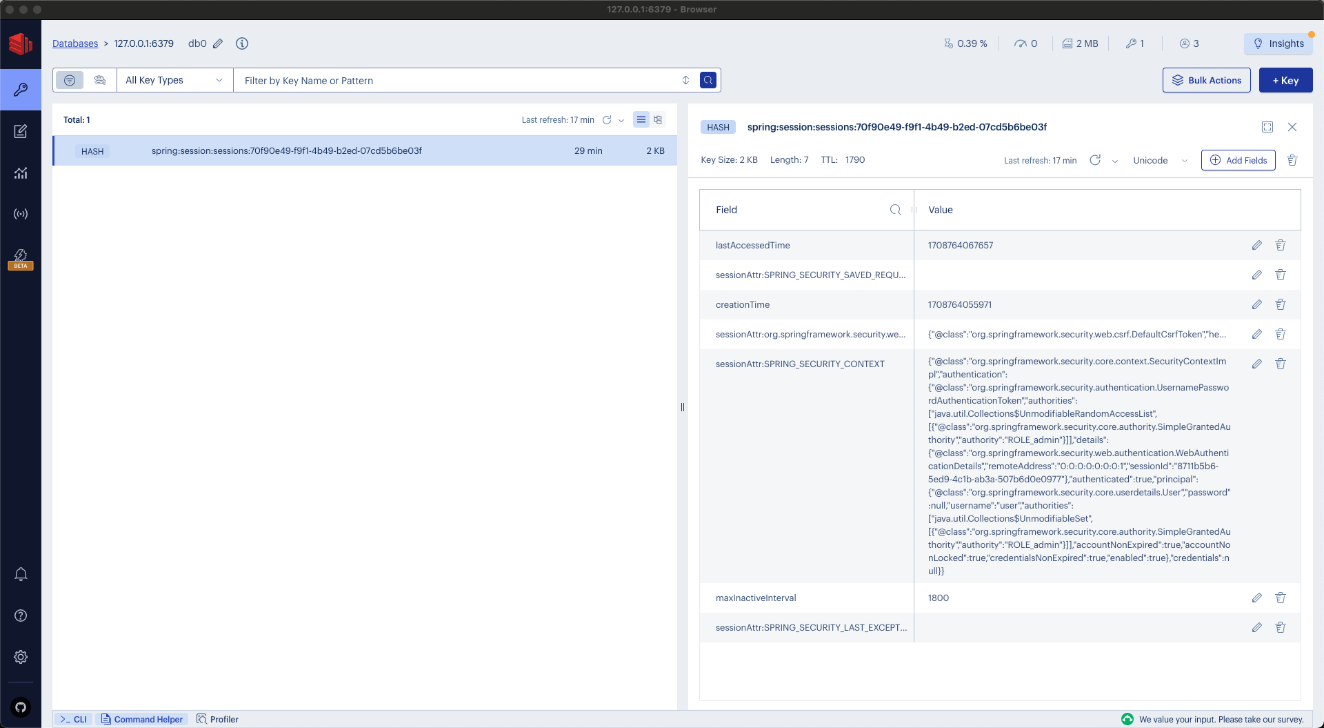 Redis JSON Session