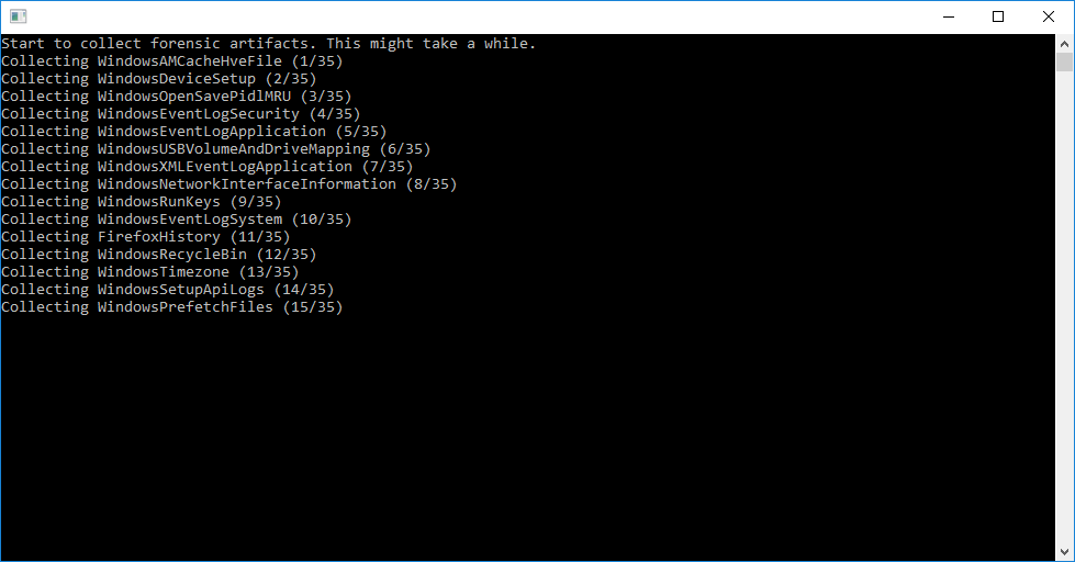 Running the artifactextractor on Windows.