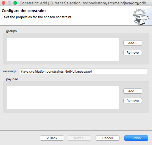 configure constraint