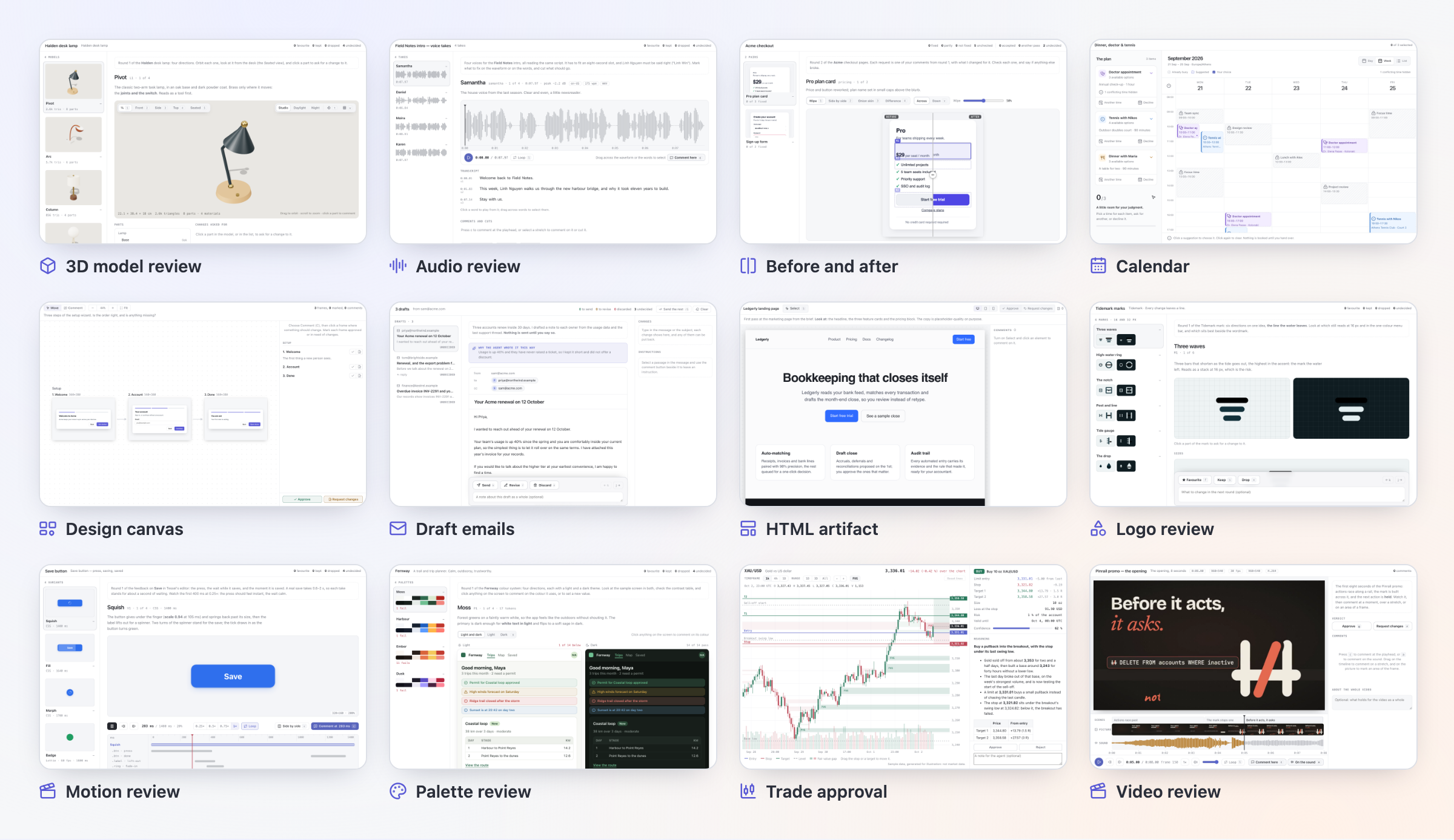 The sample plugins in forgeplane/pinrail-plugins, each showing a review