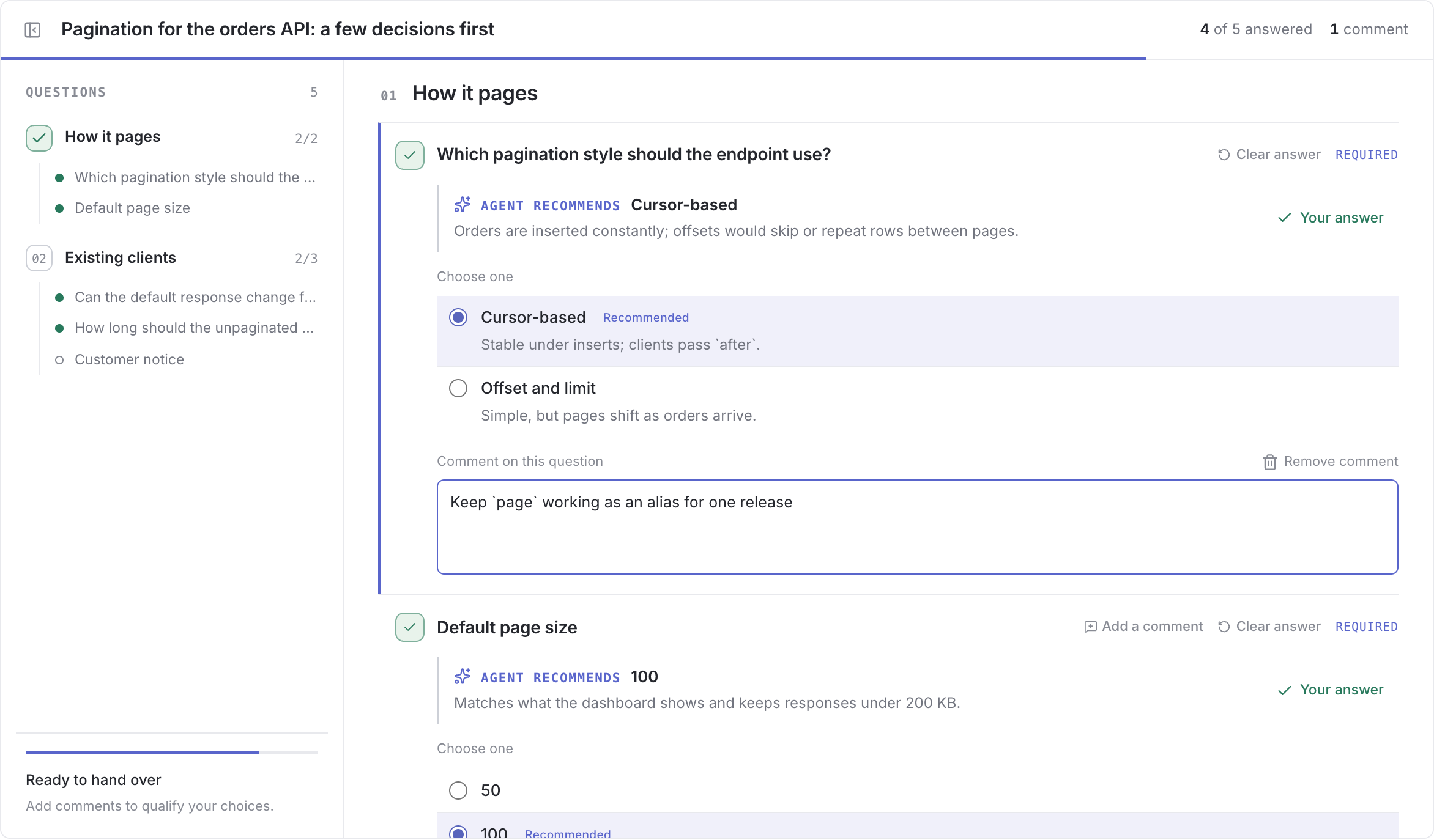 The feedback plugin: questions with choices, yes or no, and a comment