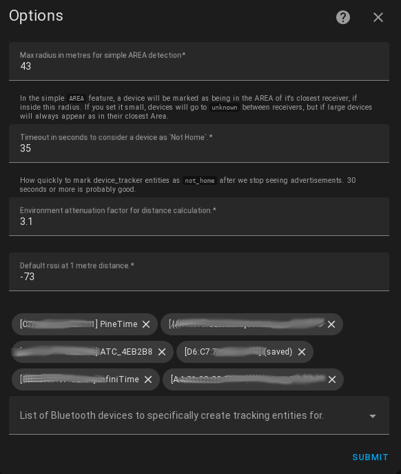 Bermuda integration configuration option flow