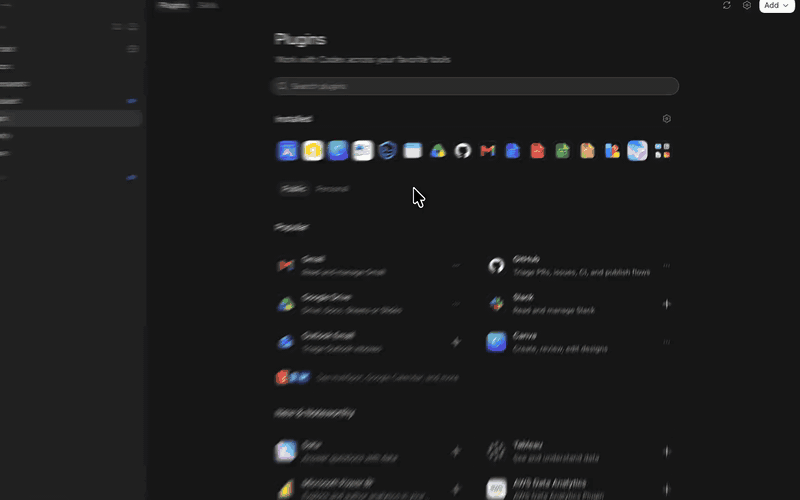 Adding the Formify marketplace in the Codex desktop app