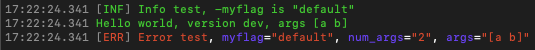 Color log output
