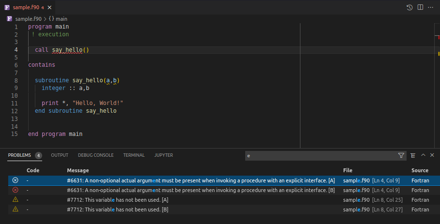 Intel Linting Diagnostics