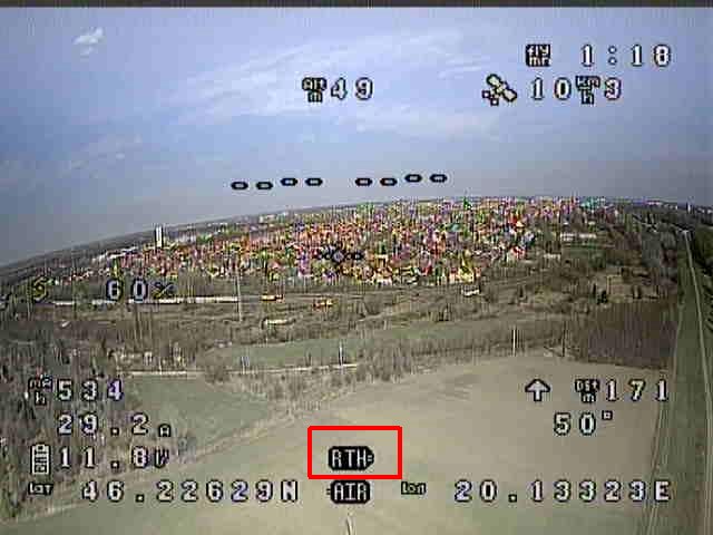 FPV screen showing OSD