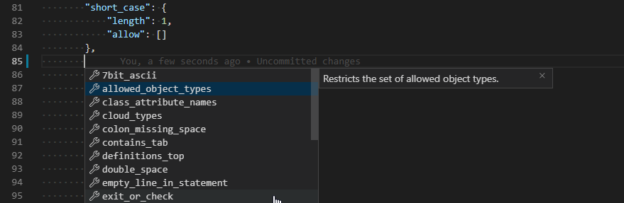 vscode schema autocomplete