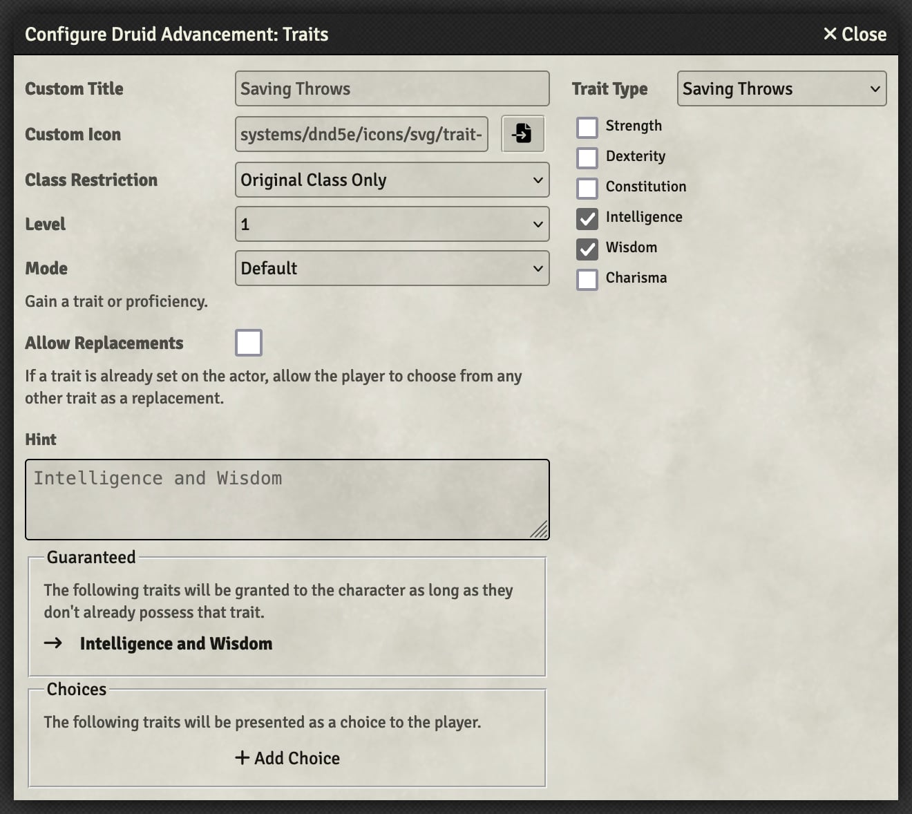 Granting saving throw proficiencies