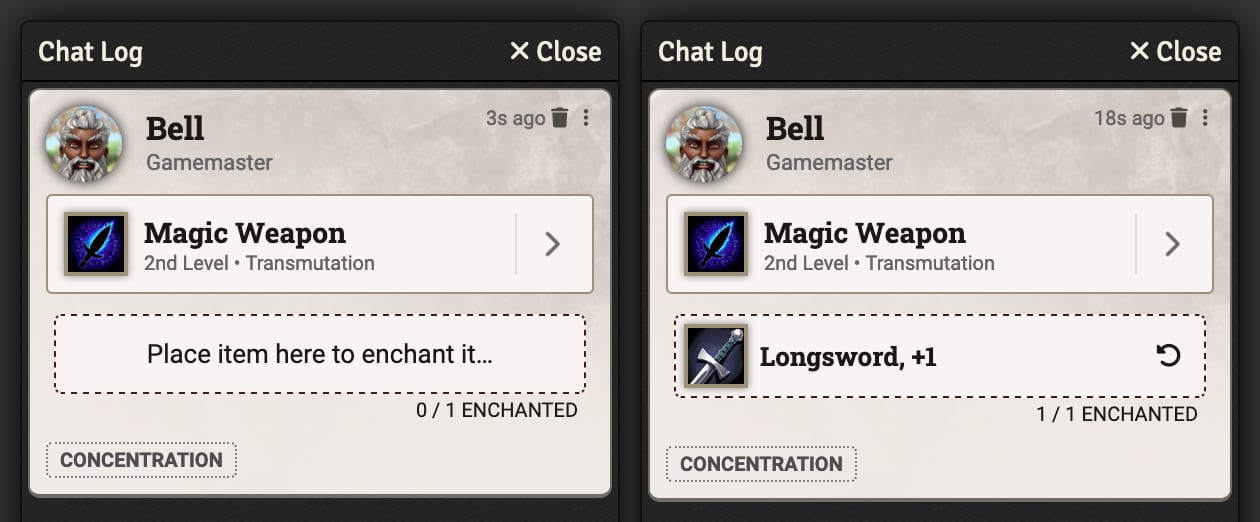 Enchantment Chat Message