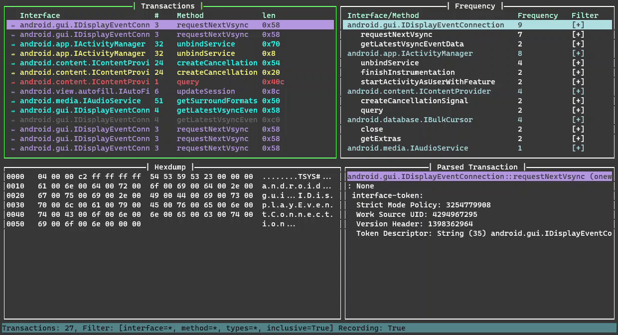 demostración de binder-trace
