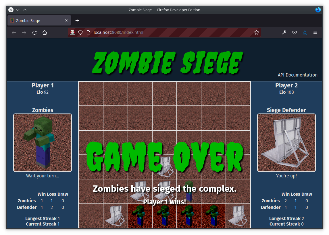 Screenshot of Zombie Seige gameplay