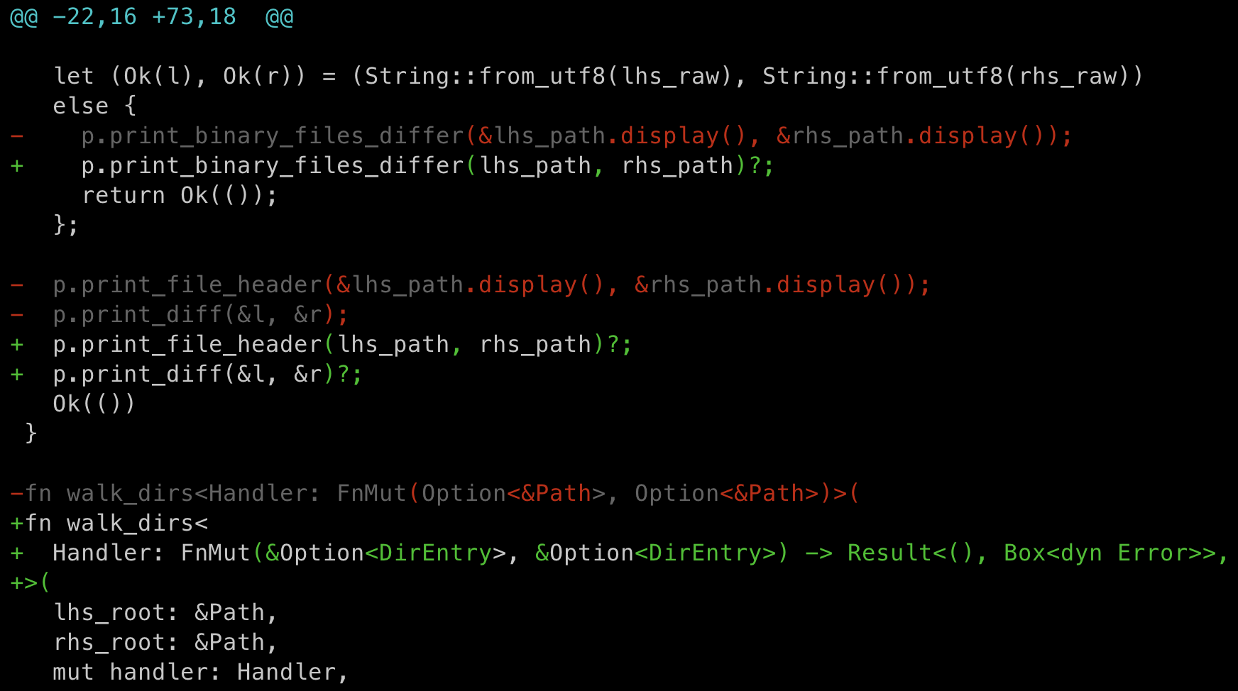 Sample Code Diff