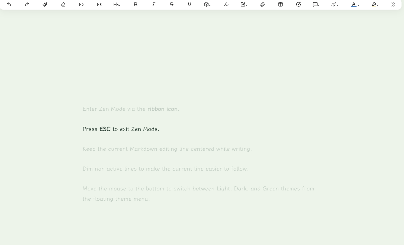 Zen Mode dark theme