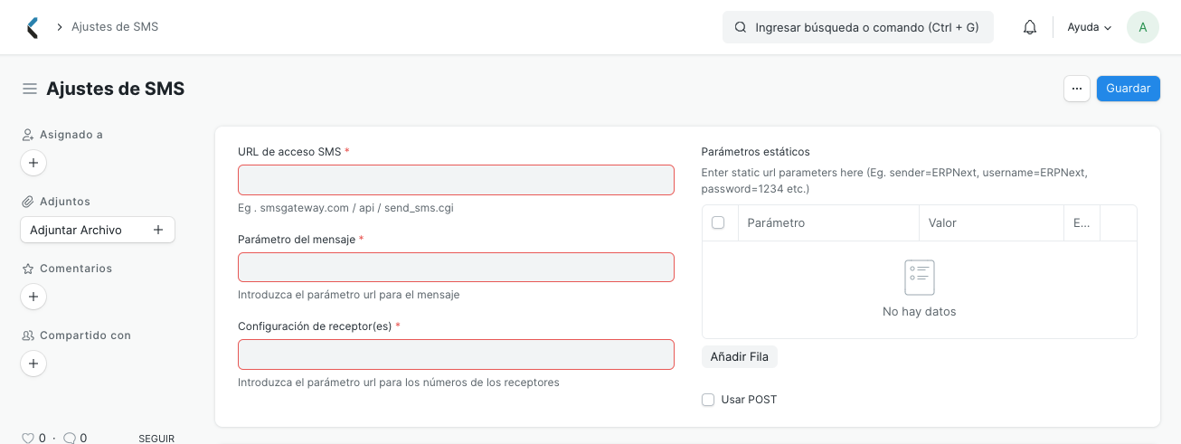 SMS Setting