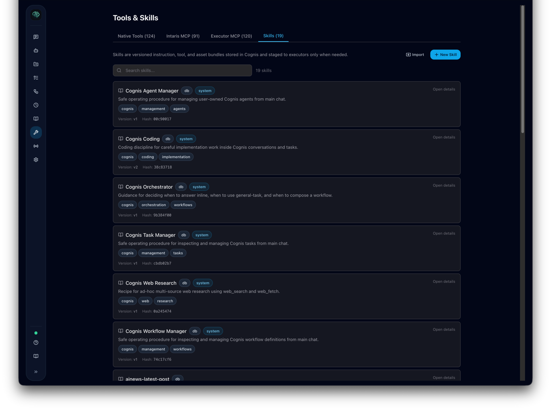 Tools and skills registry