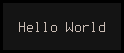 hello world output