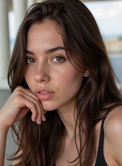 Nina, realistic AI girlfriend on Clawra AI