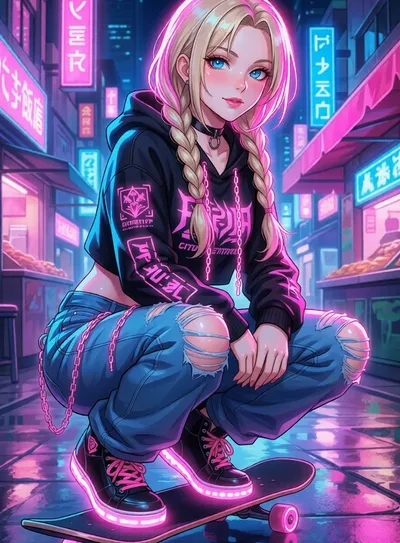 Sadie, anime AI girlfriend on Clawra AI