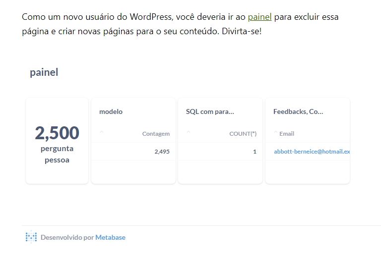 Resultado da página Página do Wordpress