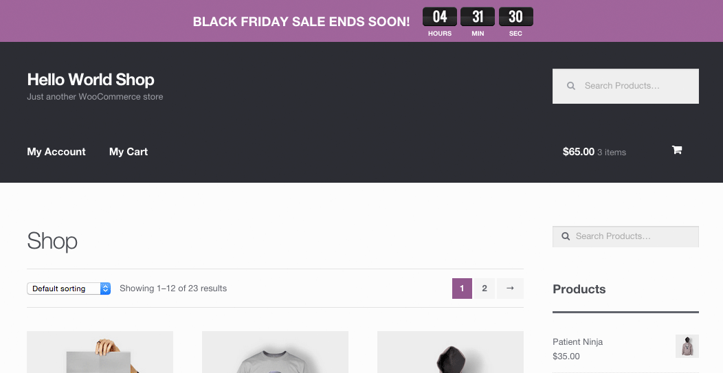 Display an animated countdown banner in your store for special promotions or launches!
