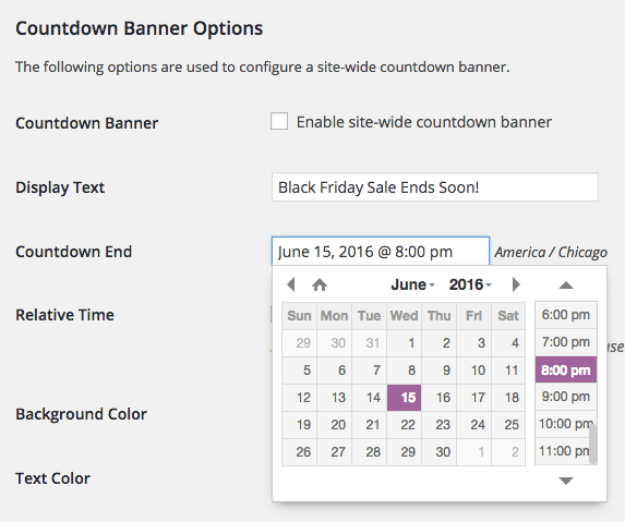 Simply choose an end date and time for your countdown clock.