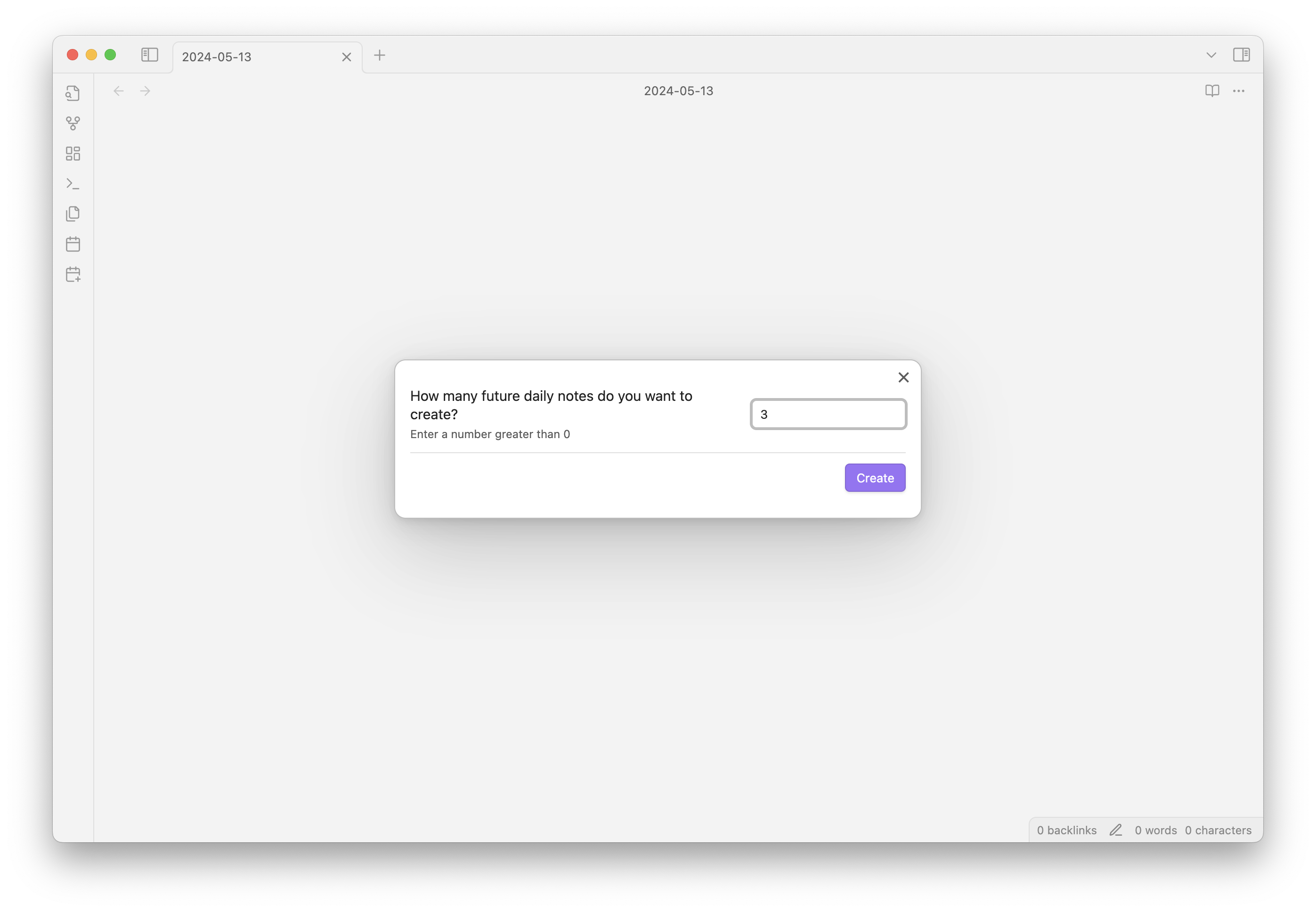 Multiple future notes modal preview