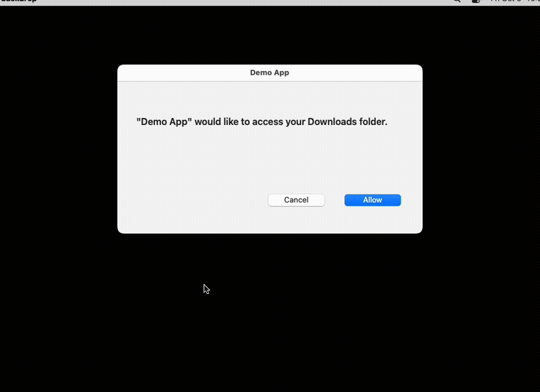 bigarrow pointing at a dialog's Allow button