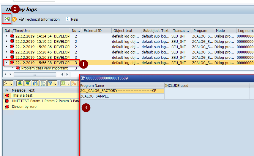 Screenshot stacktrace feature
