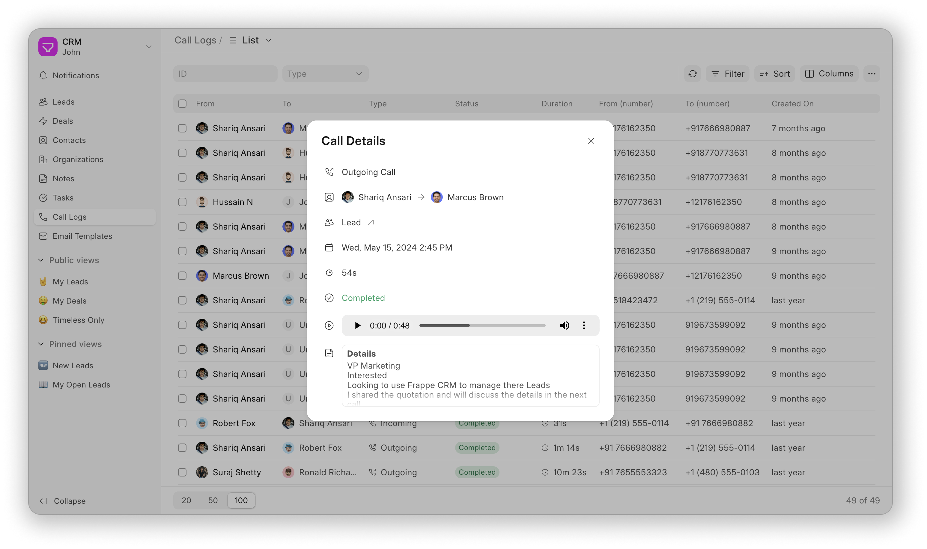 Call Log