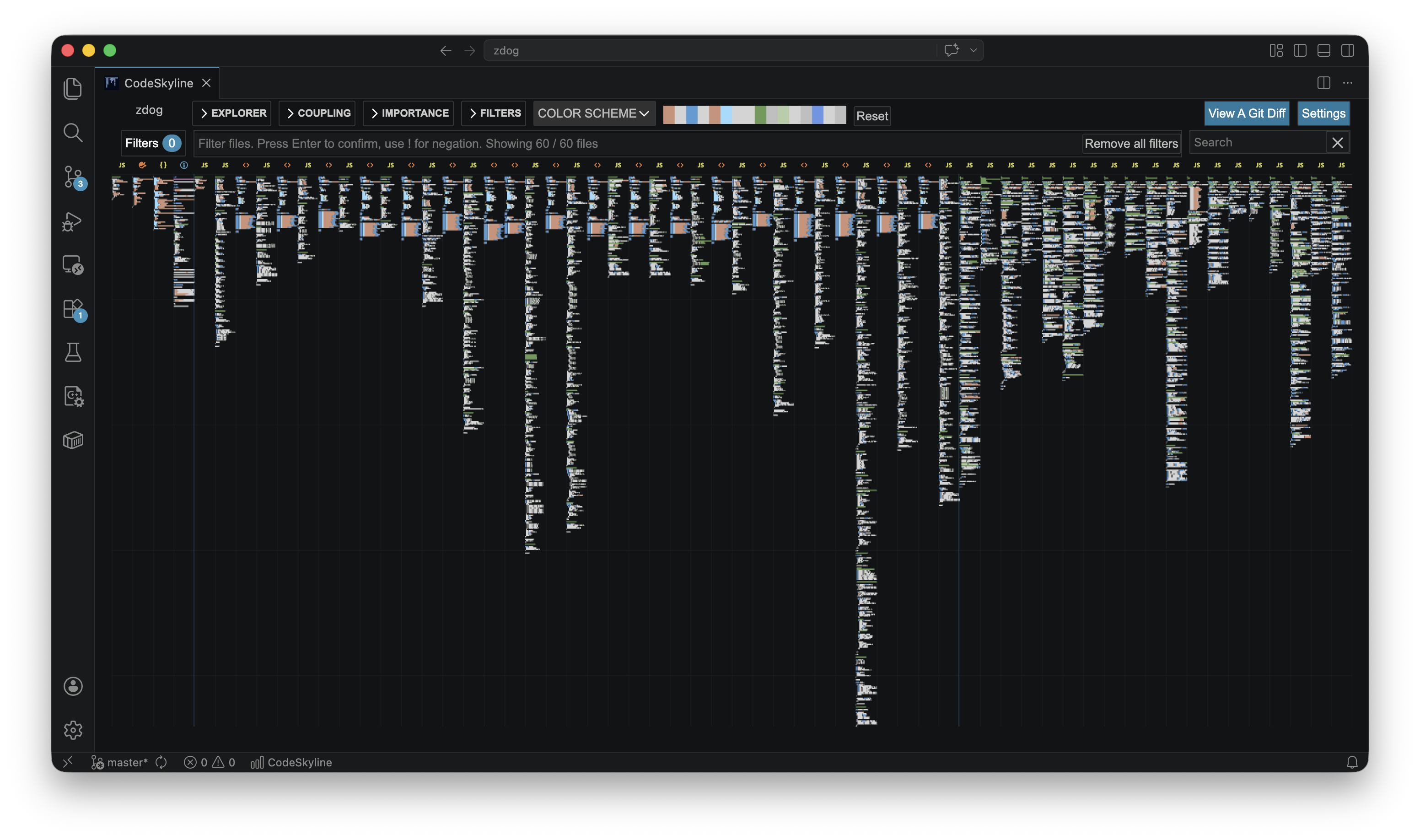 A screenshot of the extension showing the code map.