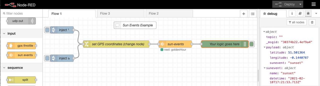 Månens overflade klient pas node-red-contrib-sunevents (node) - Node-RED