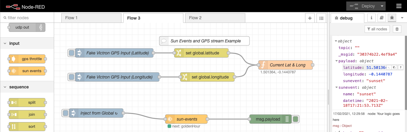 Månens overflade klient pas node-red-contrib-sunevents (node) - Node-RED