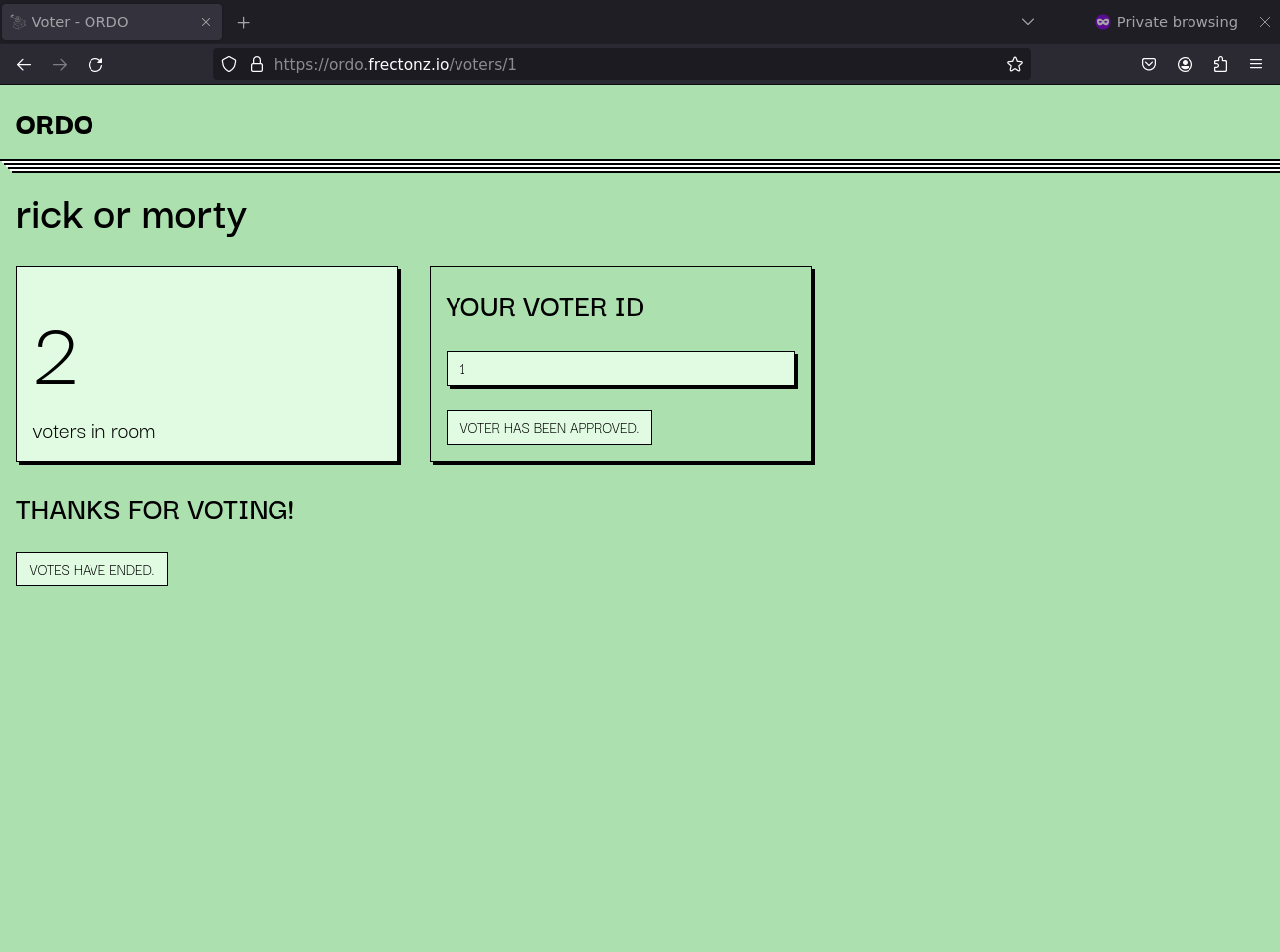 vote ended voter page