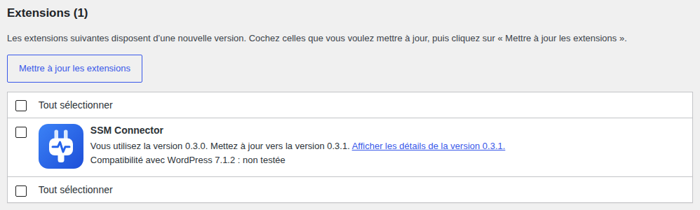 Mise à jour disponible