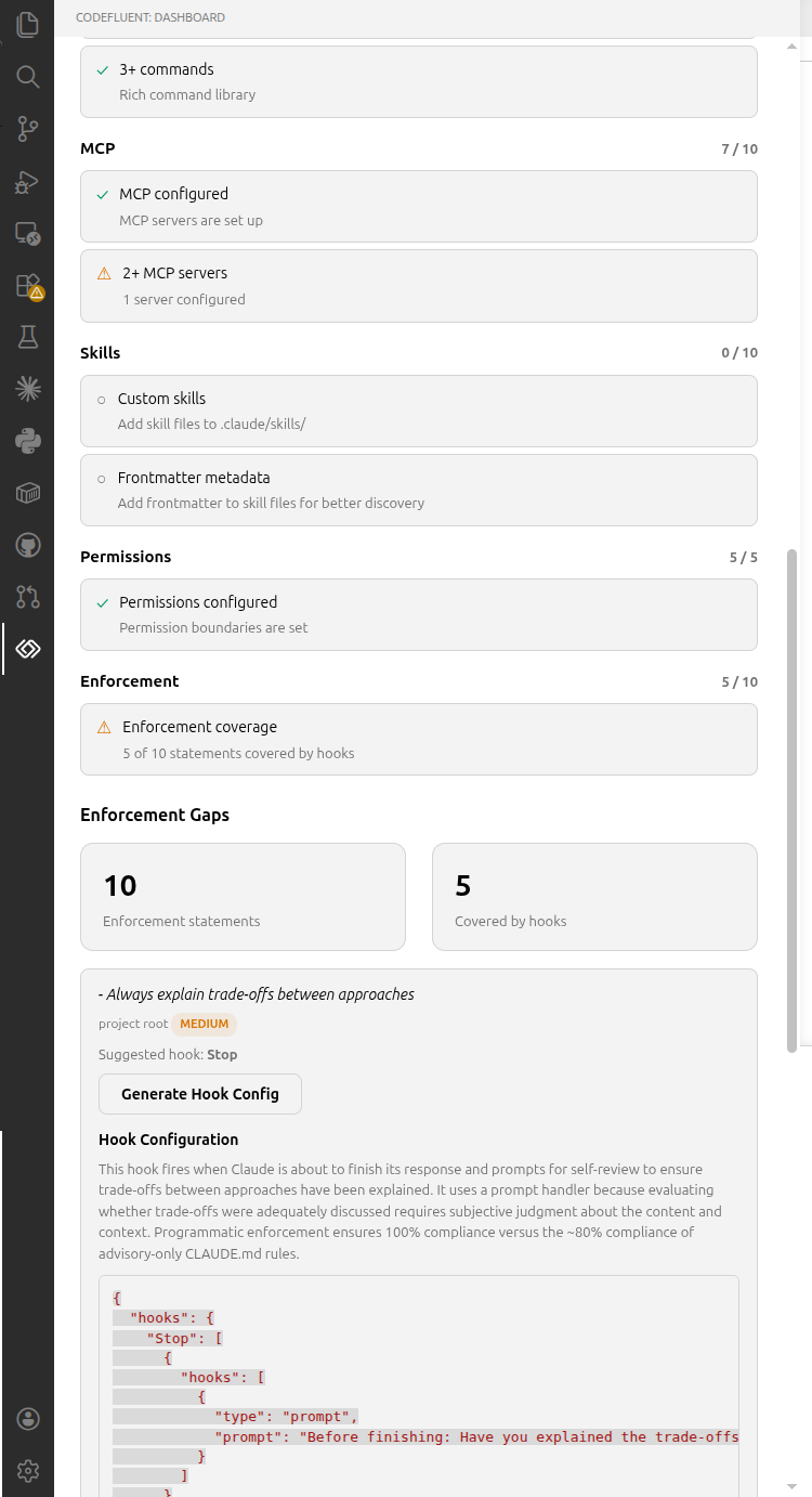 Configuration Gaps & Advisor