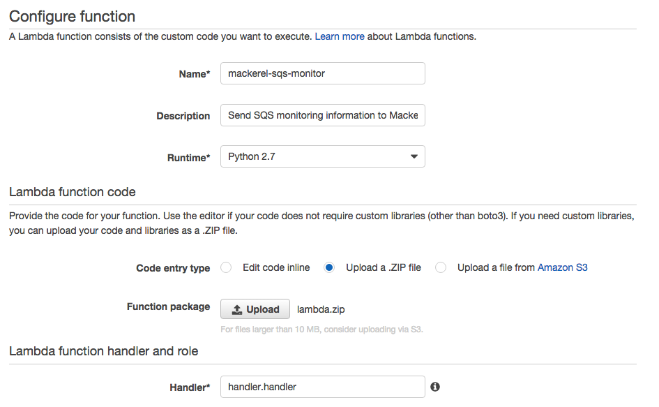 Lambda Configuration