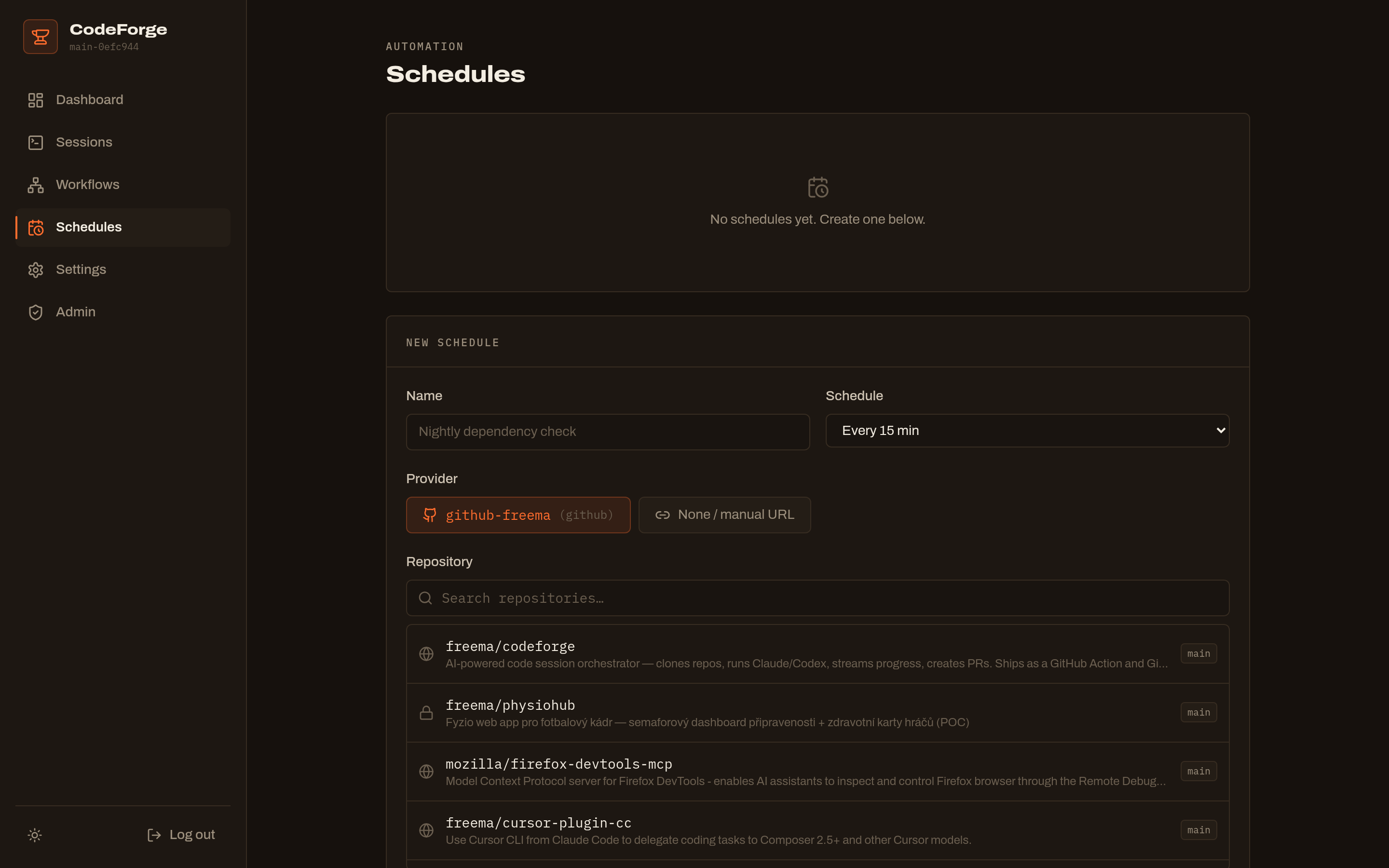 Schedules