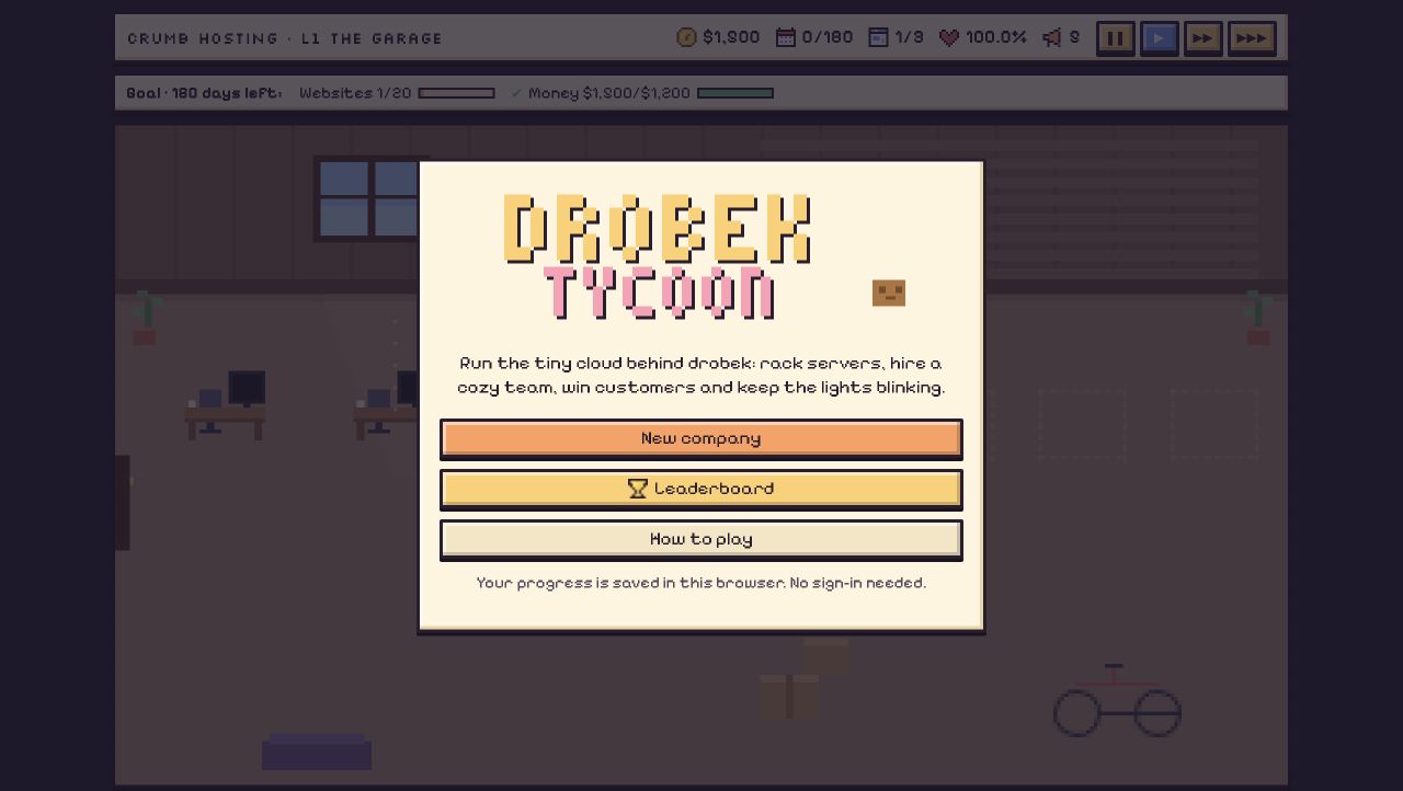 Drobek Tycoon running on drobek