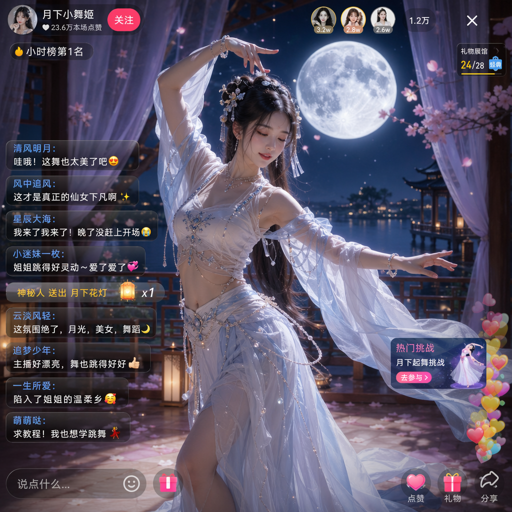 月下美女直播画面