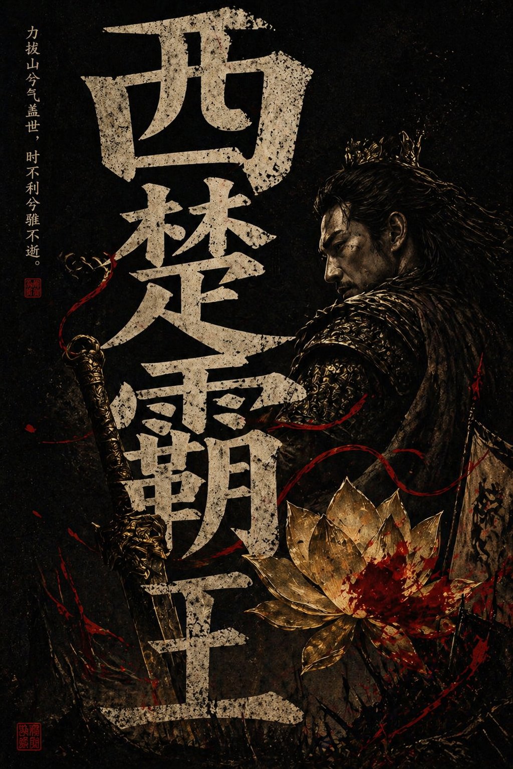 西楚霸王国风暗黑海报