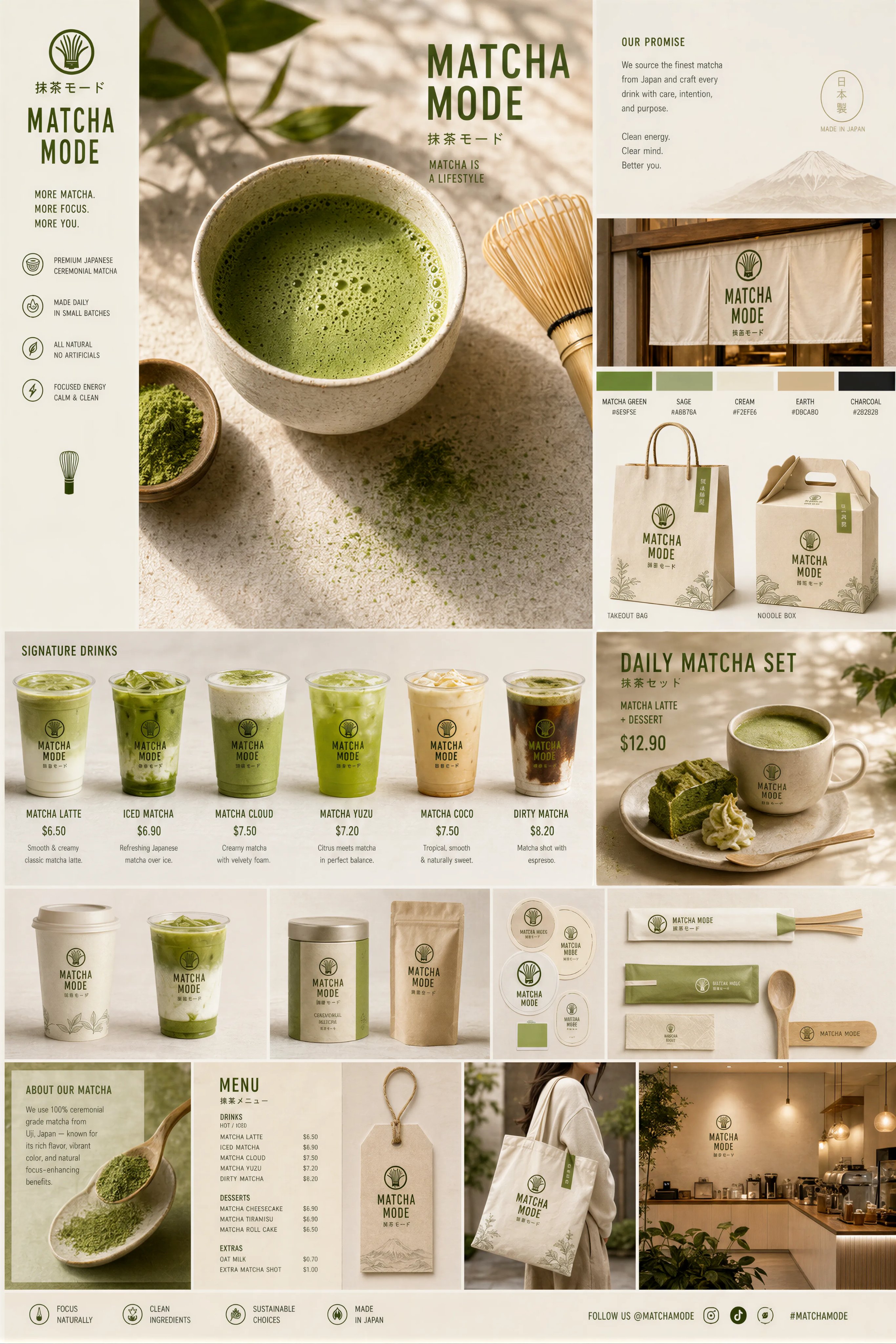 抹茶品牌触点系统视觉板