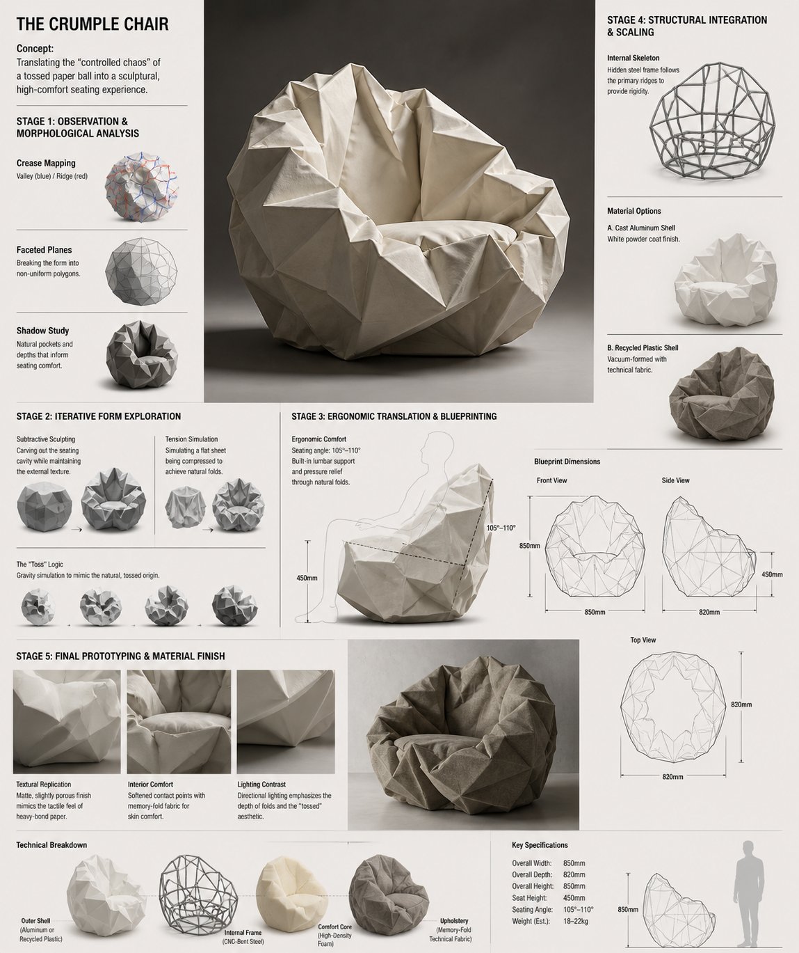 Crumple Chair 概念沙发研发板