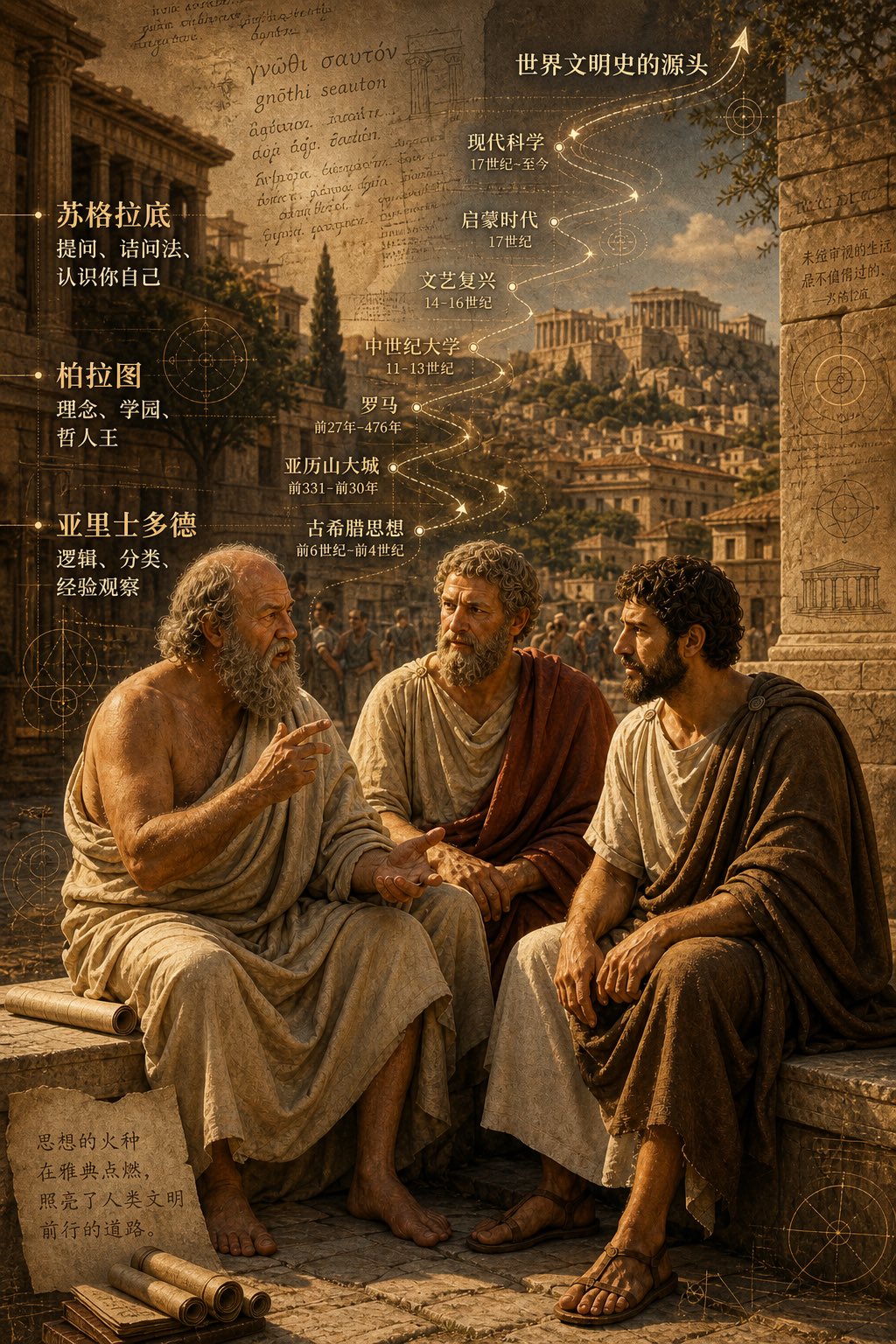 古希腊三哲时间轴城市图