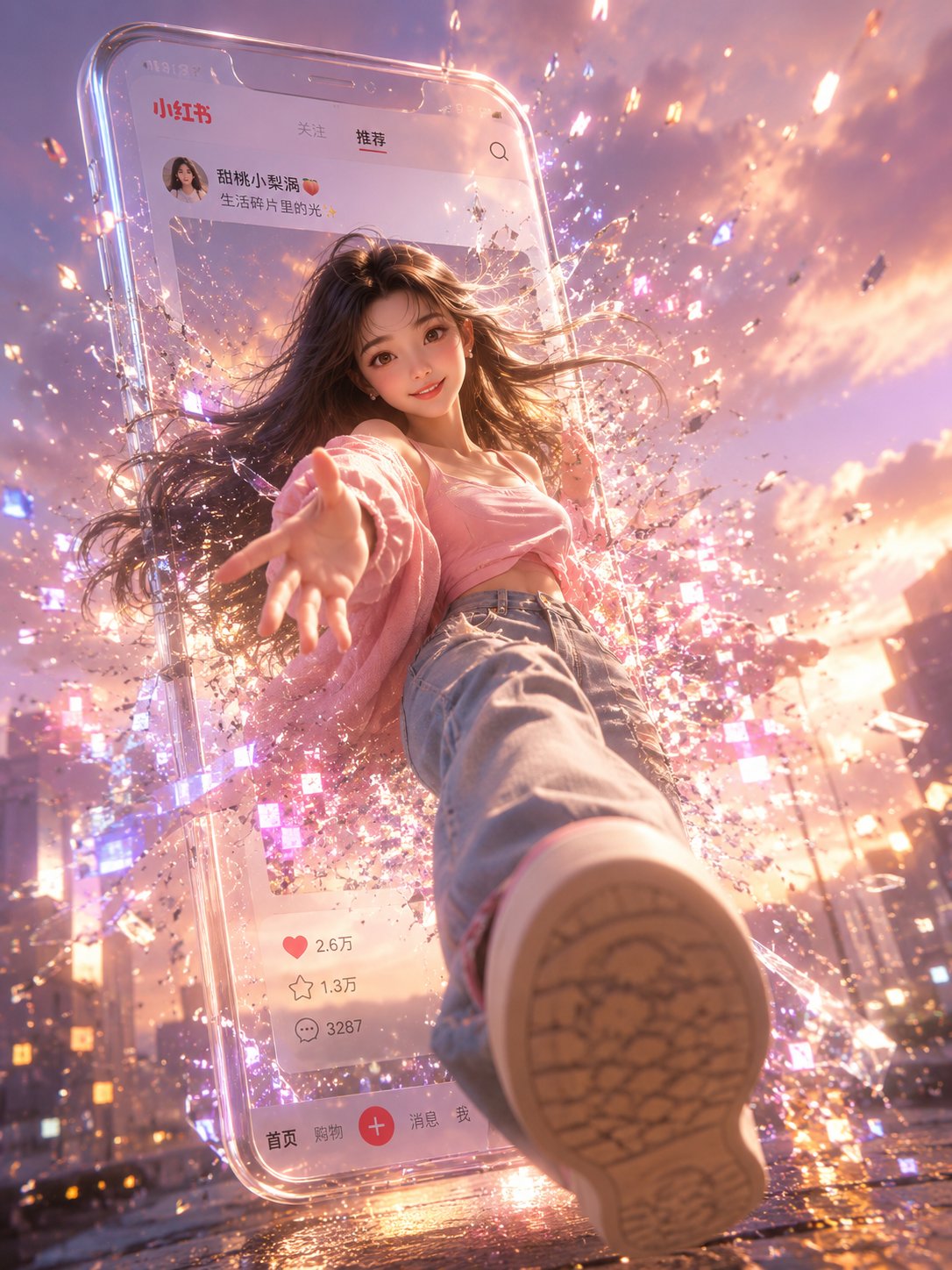 小红书数字破屏 3D 女孩