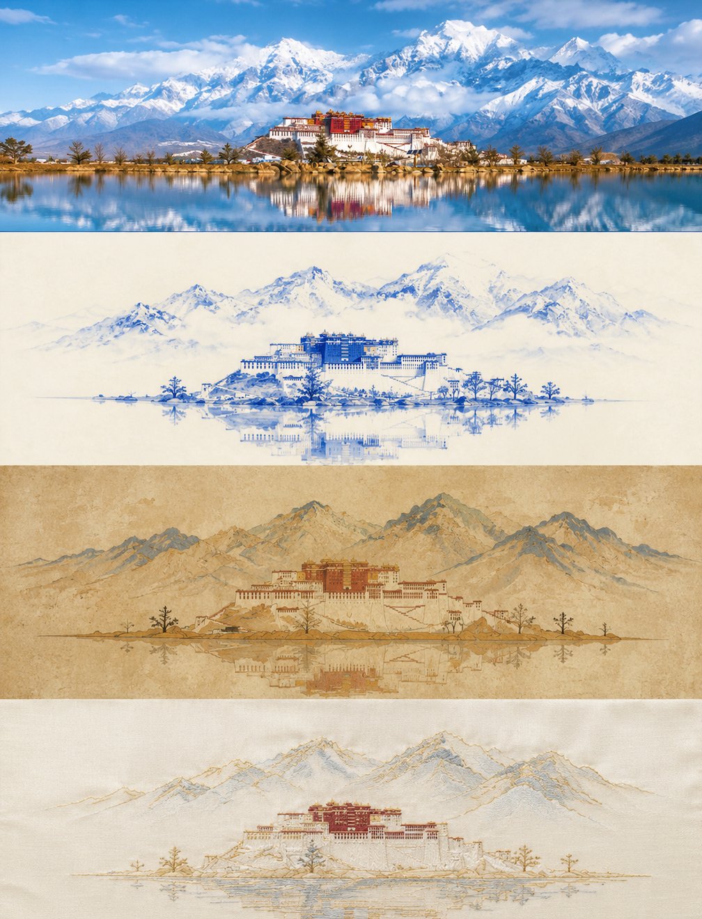 Four-Panel Style Translation Poster
