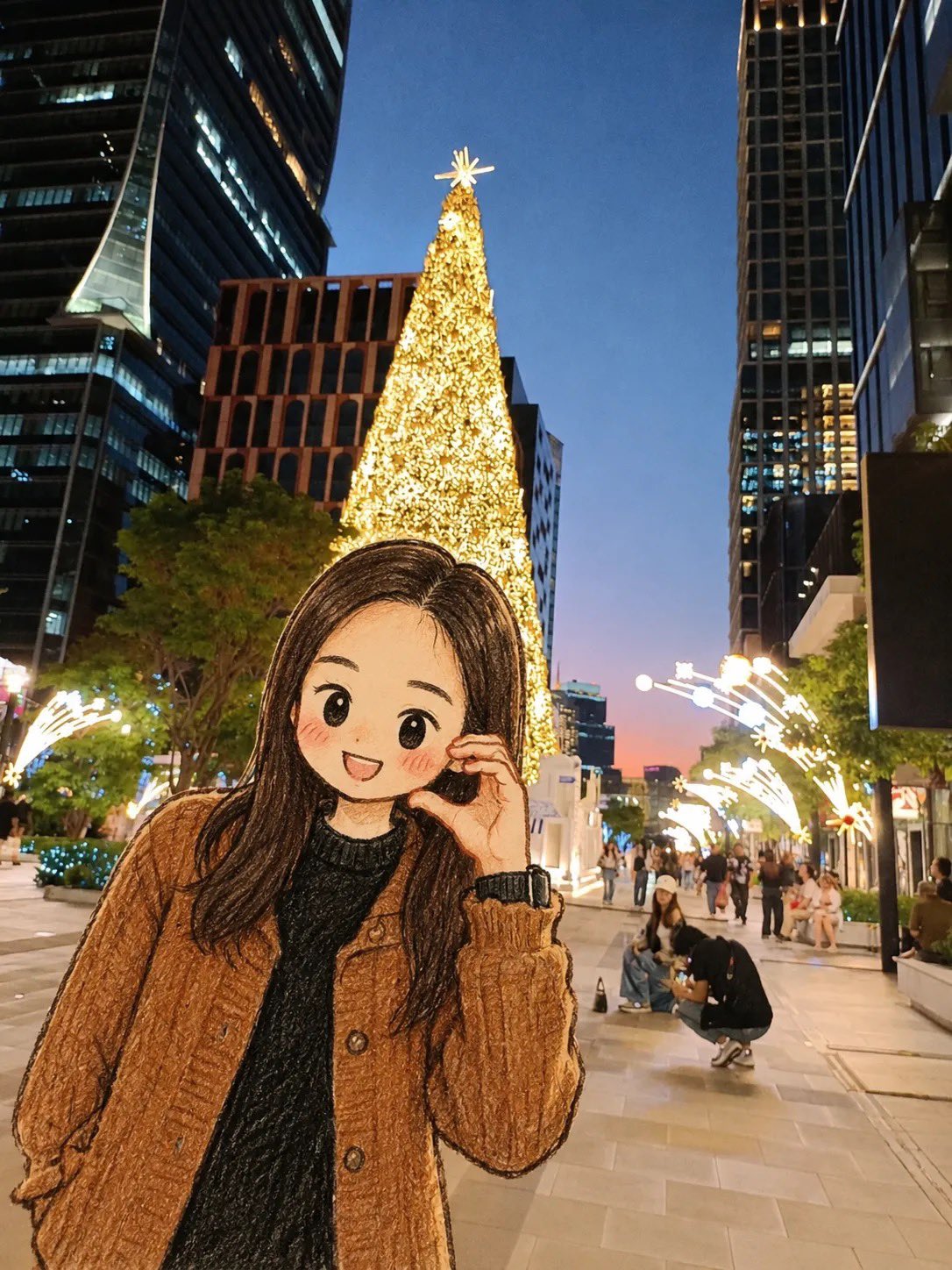 Chibi Portrait on a Real Holiday Street