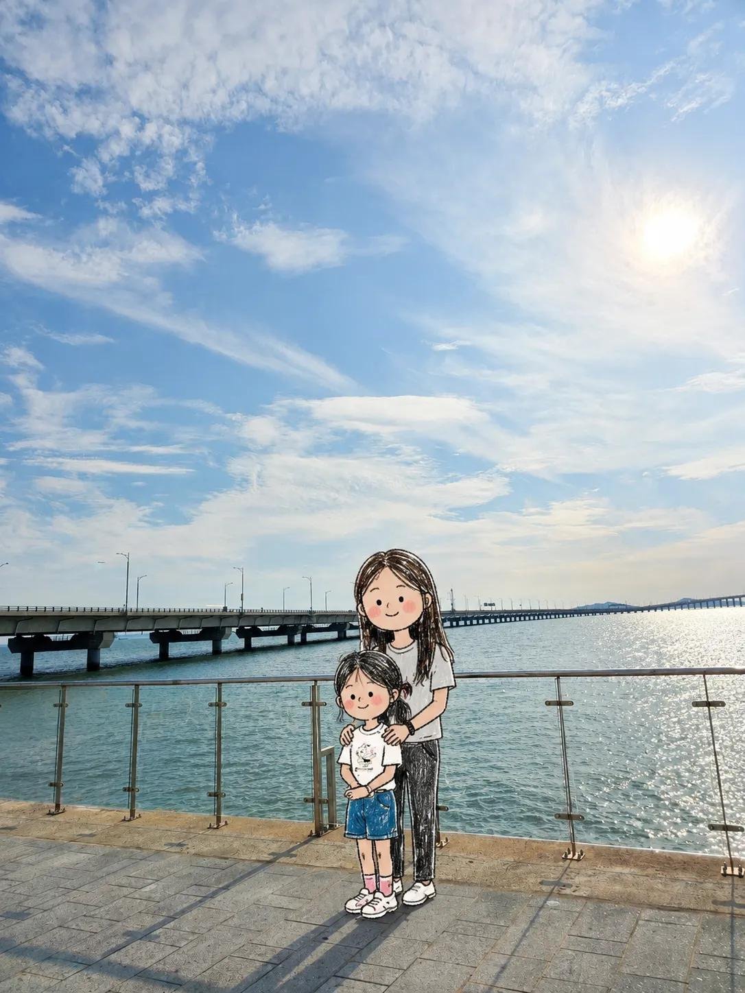 Doodle Characters on Photo Background