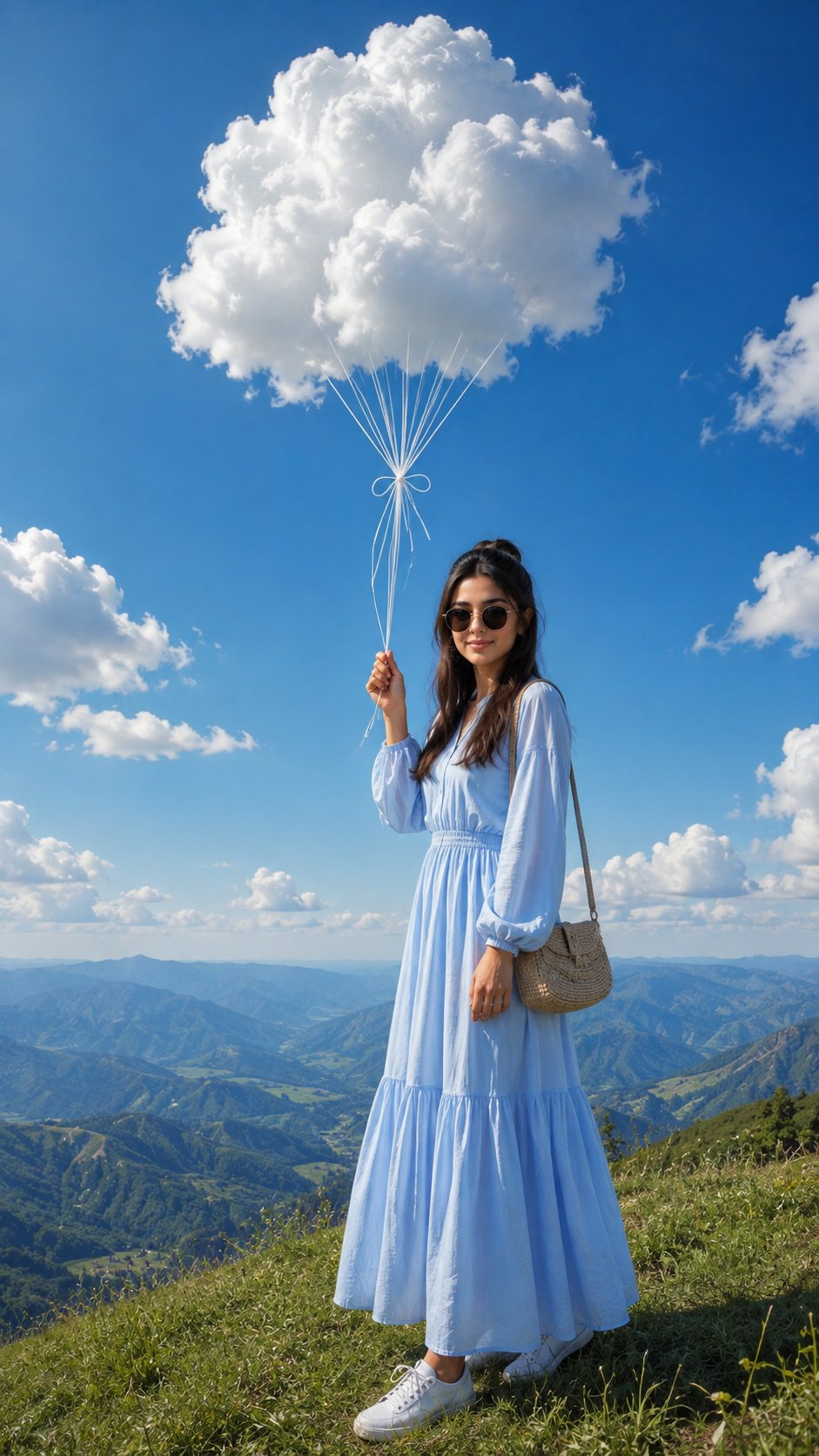 Cloud-Balloon Mountain Ridge Portrait